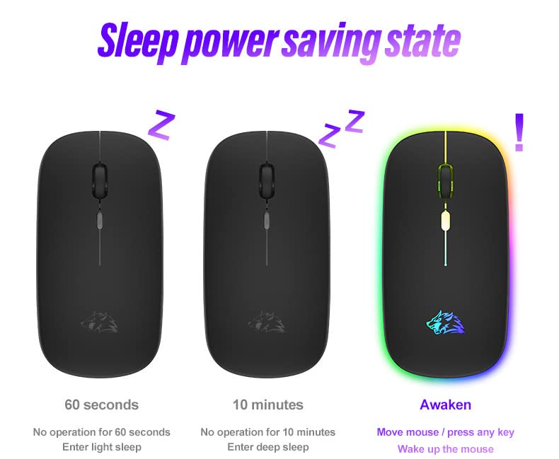 Verilux LED Wireless Mouse, Rechargeable Slim Silent Mouse 2.4G Portable Mobile Optical Office Mouse with USB Receiver, 3 Adjustable DPI for PC, Laptop, Computer, Desktop Verilux LED Wireless Mouse, Rechargeable Slim Silent Mouse 2.4G Portable Mobile Optical Office Mouse with USB Receiver, 3 Adjustable DPI for PC, Laptop, Computer, Desktop